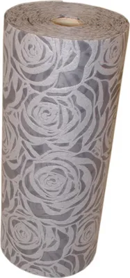 Produktbild von Tischband 25m x 30cm grau Nylon Rosen Design wasserfest Tischdeko Rolle