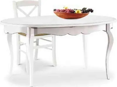 Immagine prodotto di Milani Home - tavolo da pranzo ovale allungabile 160-210 cm, bianco, legno massello