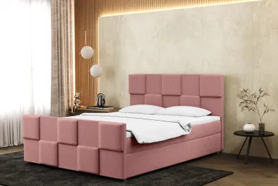Produktbild von Kaiser Möbel Boxspringbett 180x200 cm mit bettkasten matratze und topper ZEPHYR Rosa