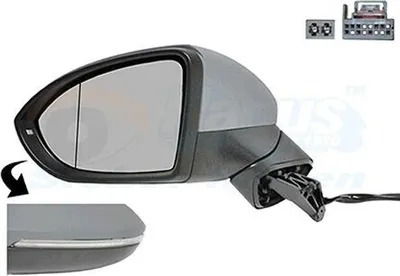 Produktbild von VAN WEZEL 5769817 Außenspiegel Seitenspiegel Links für VW Golf Sportsvan (AM1, AN1) Asphärisch Beheizt Grundiert