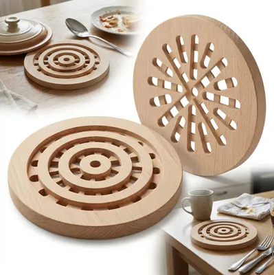 Immagine prodotto di SOTTOPIATTO per pentola SOTTOPIATTO in legno ROTONDO in faggio naturale ecologico