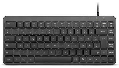 Image de Perixx PERIBOARD-414 B DE, clavier mini USB filaire, touches silencieuses