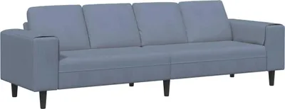 Image de Canapé vidaXL bleu 250 x 77 x 76 cm en velours côtelé
