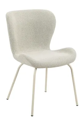 Produktbild von Hela Tische, 1er Pack Esszimmerstuhl Lagos - Bezug Webstoff Beige - Rundrohrgestell Pulverbeschichtung - gebogender Sitz+Rücken - 140kg belastbar