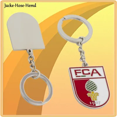 Produktbild von FC Augsburg Schlüsselanhänger Wappen Fussball Anhänger FCA Gr: 8,5x3cm