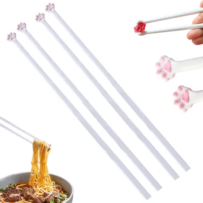 Produktbild von Katzenpfoten Essstäbchen,2 Stück Essstäbchen mit Katzenpfoten,Sushi Essstäbchen,für Party,Tierliebhaber,Küche,Restaurant
