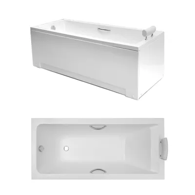 Zdjęcie produktu dla Wanna biała NICOLE AKRYLOWA PRAWA/LEWA KOMPLET 160x70x52