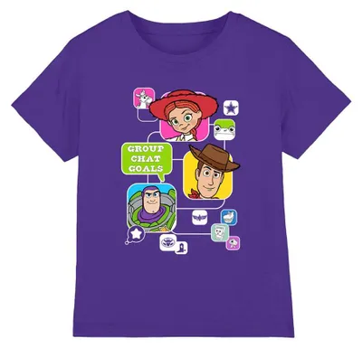 Image de T-shirt Toy Story 5 - « Group Chat Goals » pour enfants TV34617 (104) (violet)