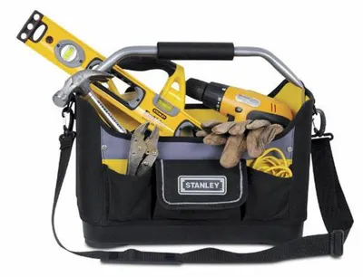 STANLEY Werkzeugtasche 16" offen mit vielen Taschen und verstellbarem Schultergurt