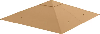 Image de Outsunny Toile de rechange pour pavillon tonnelle tente toit de remplacement gazebo de jardin tissu polyester haute densité 180 g/m² anti-UV 3 x 3 m beige