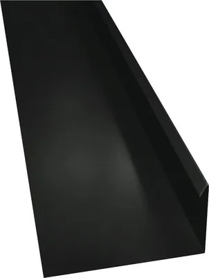 Produktbild von PRECIT Winkelblech mit Wasserfalz Tiefschwarz RAL 9005 2000 mm x 80 mm x 155 mm
