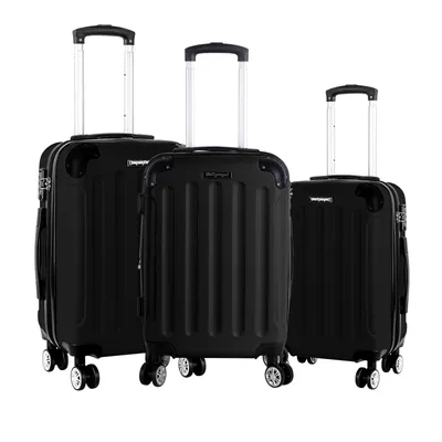 Produktbild von 3er Kofferset - Robuste ABS- Hartschalenkoffer, TSA-Zahlenschloss, erweiterbare Kapazität - in M, L, XL - Eckenschutz, 360° drehbare, leise Räder