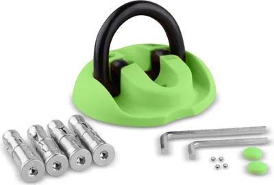 Produktbild von VINZ Everest Wandanker / Bodenanker | ART4 Zertifikat | Bügelstärke Ø14mm | zur Sicherung für Motorrad Moped Fahrrad | auf- und einklappbar Befestigungsanker | mit Befestigungsmaterial (Grün)