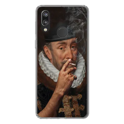 Produktbild von MuchoWow® Handyhülle Schutzhülle Hülle für Huawei P20 Lite (2020) Wilhelm von Oranien - Zigarette - Rauchen Silikon Softcase Handy Hülle - Kartenhalter