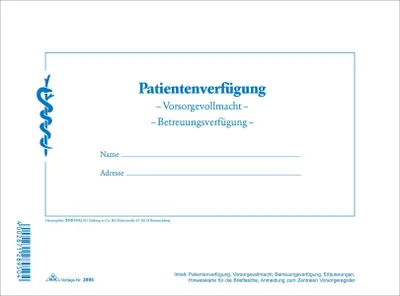 Produktbild von Patientenverfügung / mit Betreuungsverfügung, Vorsorgevollmacht, ...