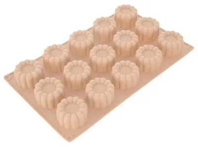 Obrázok produktu pre Silikónová forma na pečenie – tvar kvetiny – 28 x 17 x 2,5 cm – béžová