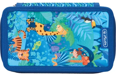 Produktbild von Schüleretui TriCase 31 tlg. Polyester 190x70mm Jungle Safari Packung mit 24 Stück