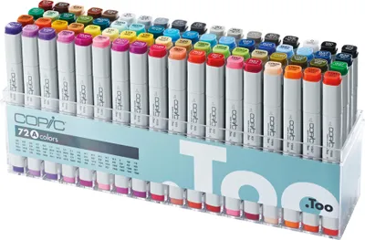 Produktbild von COPIC Profi Marker Set 1 (72 Stifte), für professionelle Anwendungen, Alkoholmarker mit Doppelspitze