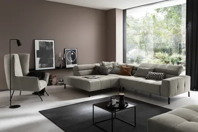 Produktbild von KAWOLA Sofa OHIO Ecksofa Feincord grau Recamiere links