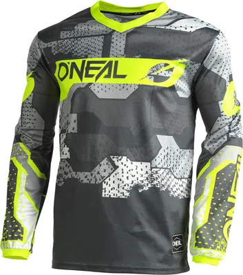 Produktbild von O'Neal ELEMENT Youth Jersey CAMO V.22, Shirt, Farbe:gray/neon yellow, Größe:XL