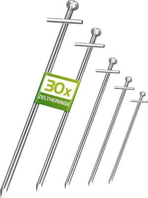Produktbild von Anti-Rost Zeltanker - Verzinkter Stahl T-Profil - 30 Stück 230 mm