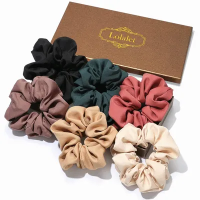 Produktbild von Lolalet Haargummis Damen Haargummi Weich Elastisch Stoff Groß 6 Farben