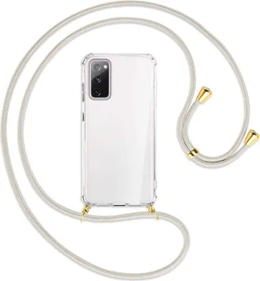 Produktbild von Handykette Backcover-Schutzhülle mit Band (Metall goldfarben) für Samsung Galaxy S20 FE / Lite - broken white