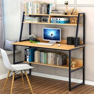 Produktbild von 360Home Computertisch Büro Schreibtisch Birnbaumholz ohne Stuhl 120cm