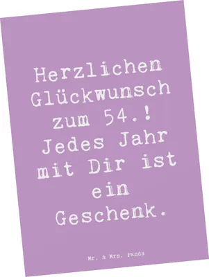 Produktbild von Mr. & Mrs. Panda Postkarte Spruch 54. Geburtstag - Lavendeltraum - Geschenk, Happy Birthday, Geburtstagsgeschenk, Grußkarte, Glückwunsch, Ansichtskarte, Geburtstagsfreude