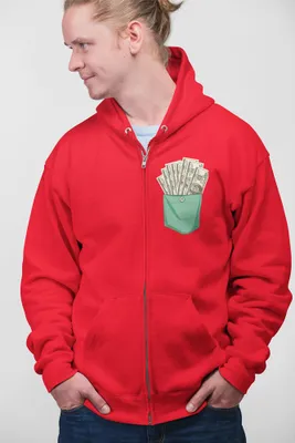 Produktbild von D&B Uni Hoodie ZIPPO00010 Dollar Rot-Größe 3XL