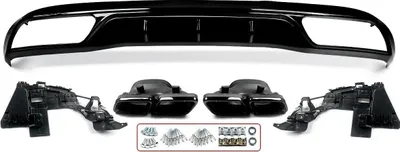Zdjęcie produktu dla Tylny dyfuzor, kompatybilny z Mercedes-Benz C-Class W205, sportowa estetyka, jak na zdjęciu
