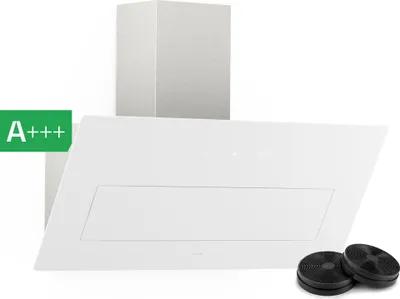 Produktbild von Klarstein SleekAir Dunstabzugshaube - 90 cm Kopffreihaube, 717 m³/h, A++ , Touch-Bedienung, LED 2700-6500 K, Weiß, Abluft & Umluft, Leise Eco Home Funktion