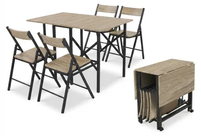 Immagine prodotto di Set Tavolo Pranzo Pieghevole Salvaspazio Cucina Mobile 120x80x75 cm