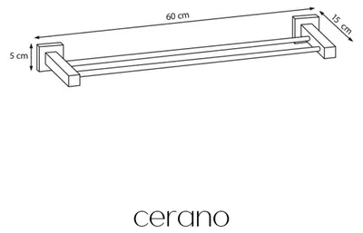 Obrázok produktu pre sklokeramikaO – Nástenný dvojitý držiak na uteráky Polo – chróm – 60 cm