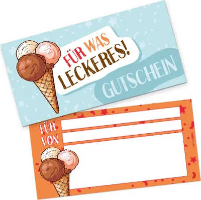 Produktbild von itenga Geschenkgutschein Eis (Motiv 8), Postkarte zum Ausfüllen