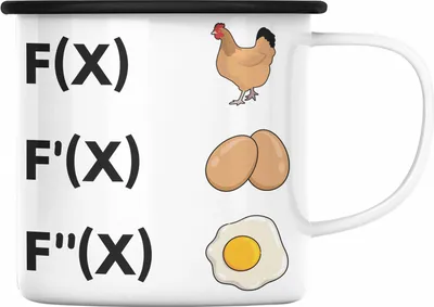 Produktbild von Trendation - Mathematik Lehrer Emaille Tasse Ableitung Lustiges Mathe Geschenk Mathelehrer (Schwarz)