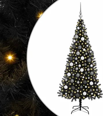 Image de vidaXL, sapin de Noël noir, 180 cm, en PVC