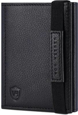 Produktbild von Slim Wallet mit Münzfach und RFID Schutz, Kartenetui aus Nappaleder, Mini Geldbörse für Herren und Damen, Kompakt & Elegant