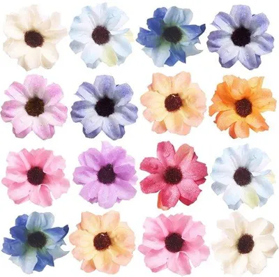 Produktbild von Kunstblumen-Blumenstrauß 100 Stück - Kunstblumenköpfe - Dekoration - Hochzeit - Bastelset - Basteln - Faux Blumen