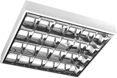 Produktbild von GTV - LED Rasterleuchte 4x60cm T8 Anbau - Leuchten Rasteranbauleuchte Stahlblech vorverdrahtet für Led Röhren Büroleuchte Deckenleuchte Deckenlampe Bürolampe (Ohne Leuchtmittel)