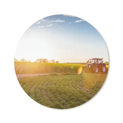 Produktbild von MuchoWow® Mauspad Mousepad Traktor - Gras - Sonnenuntergang 40x40 cm - Mousepads - Maus Mat - Pad - Mausunterlage - Schreibtisch Accessoires