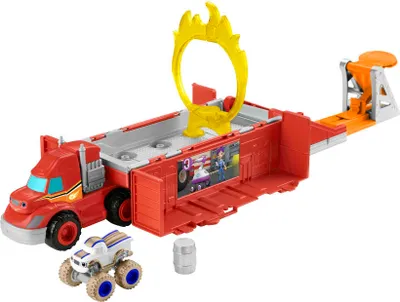 Produktbild von Blaze und die Monstermaschinen Stunt-Transporter-Spielset
