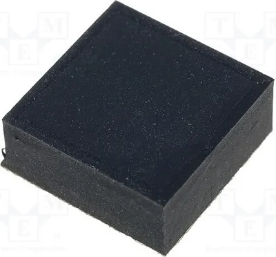 Immagine prodotto di 10 piedini in gomma autoadesivi: altezza 5 mm, base 12 mm x 12 mm, colore nero