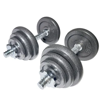 Produktbild von SPORTINATOR Hantelset 20kg Machine STR-118, Gusseisen & verchromter Stahl, 2 Kurzhantelstangen, rutschfeste Griffe, Sternverschlüsse, inkl. Koffer, 28mm Lochdurchmesser, für Krafttraining