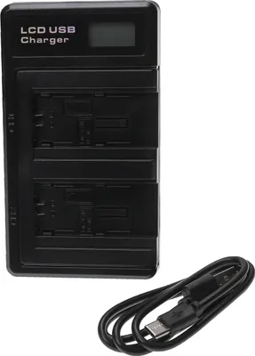 Produktbild von vhbw Dual Ladegerät kompatibel mit Canon Legria HF R88 Kamera - Ladeschale + USB-C Kabel + Display