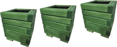 Obrázek produktu pro HolzGarden Sada 3 Dřevěných Květináčů 25x30x25 cm Akácie Impregnované Odolné Proti Povětrnosti Truhlík na Květiny