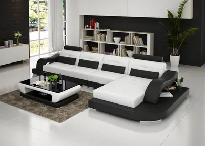 Produktbild von Ledersofa USB + LED Couch Wohnlandschaft Ecksofa Eck Garnitur Design Modern Sofa
