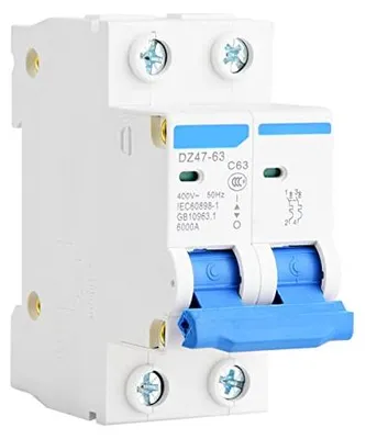 Immagine prodotto di Interruttore automatico miniaturale AC, 400V, 2P, montaggio su guida DIN, 63A, per impianti fotovoltaici