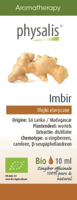 Produktbild von ÄTHERISCHES INGWERÖL (GEMBER) BIO 10 ml - PHYSALIS