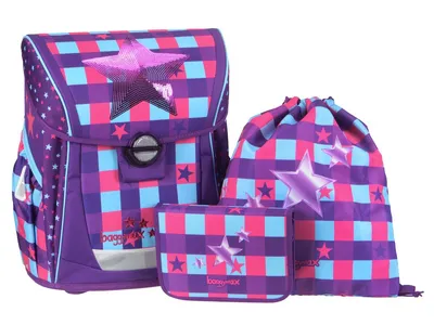 Produktbild von Baggymax Fabby PINK STAR Schulranzen Set 3-teilig Erstklässlerranzen
